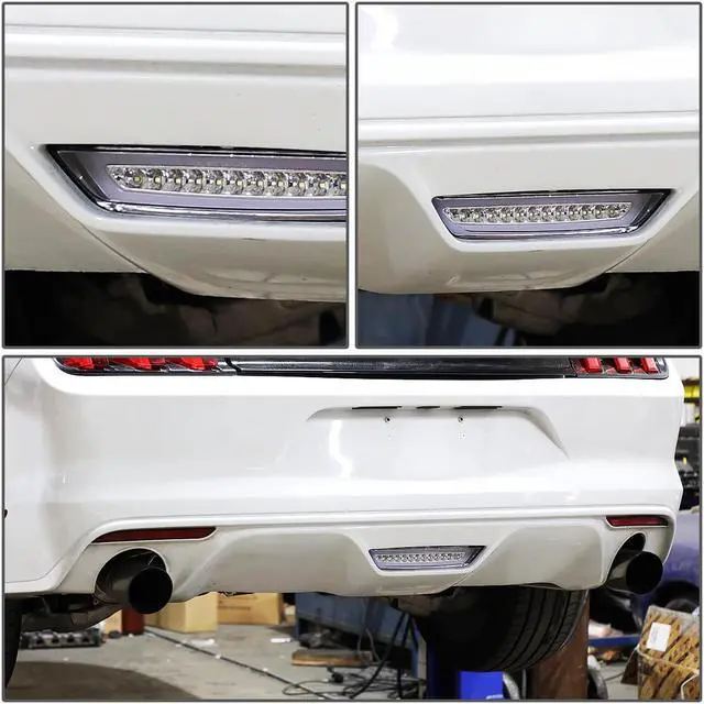 Alt view image 7 of 7 - DNA Motoring 3BL-FM15-LED-CH For 2015 to 2018 Ford Mustang LED Neon Shape Third 3rd Tail Brake Light Reverse / Back Up Rear Fog Lamp Chrome Housing 16 17