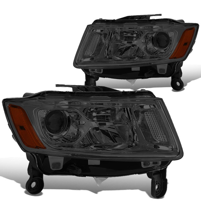thumbnail interactive-video image 1 of Speed Daddy LED DRL Projector Headlights For 2014-2016 Jeep Grand Cherokee - Chrome Housing, Clear Lens (Pair) 1 of 4