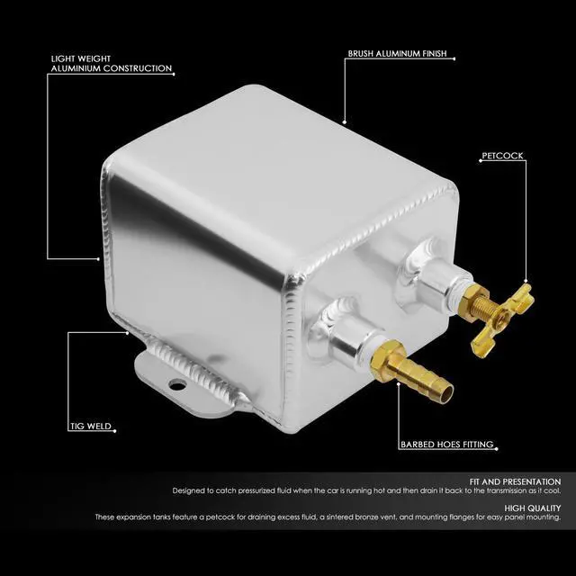 Alt view image 2 of 5 - DNA Motoring TANK-EXP-001 For AT Automatic Transmission Aluminum Fluid/Oil Expansion Tank Bottle Universal