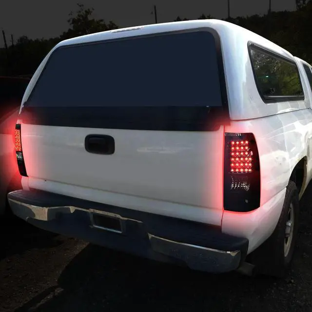 Alt view image 7 of 7 - DNA Motoring TL-CSIL99-LED-BK-SM For 1999 to 2003 Chevy Silverado / GMC Sierra Pair of Black Housing Smoked Lens LED Brake Tail Lights 00 01 02