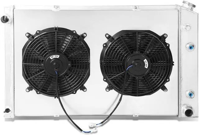 Main image of DNA Motoring RA+FS-CK73V8-2 For 81-86 GMC/Chevy C/K Series Pick-up 2-Row Dual-Core Aluminum Radiator w/ 12V Fan Shroud