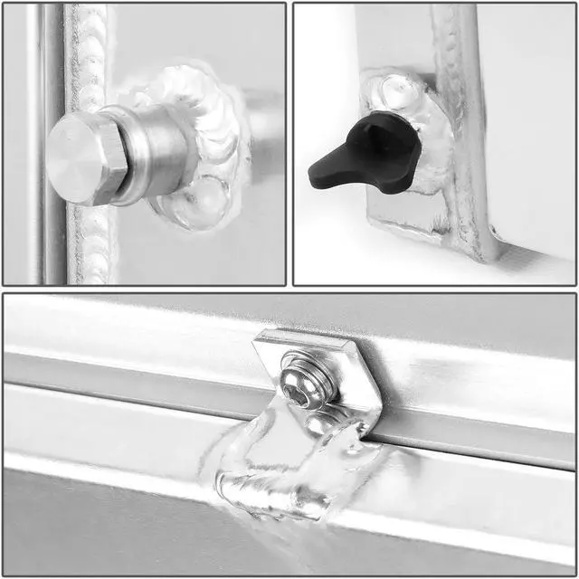 Alt view image 4 of 5 - DNA Motoring RA+FS-CK73V8-2 For 81-86 GMC/Chevy C/K Series Pick-up 2-Row Dual-Core Aluminum Radiator w/ 12V Fan Shroud