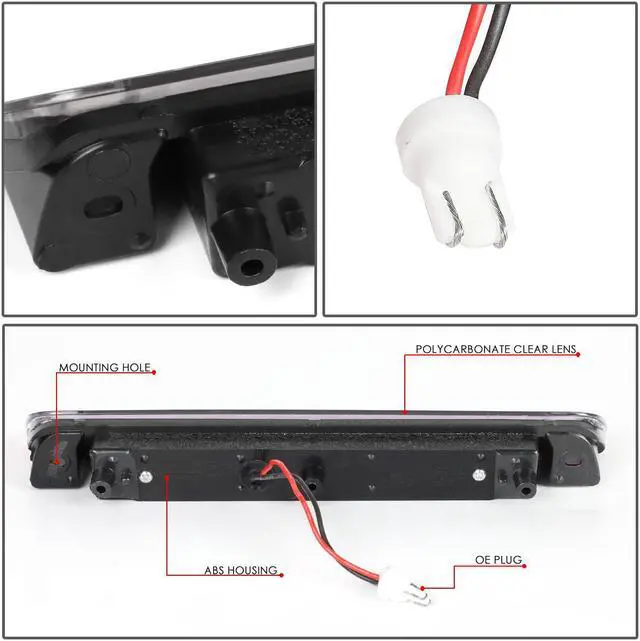 Alt view image 4 of 5 - DNA Motoring 3BL-HRID06-LED-CH For 2006 to 2014 Honda Ridgeline Chrome Housing Full LED Third 3rd Tail Brake Light Lamp 07 08 09 10 11 12 13