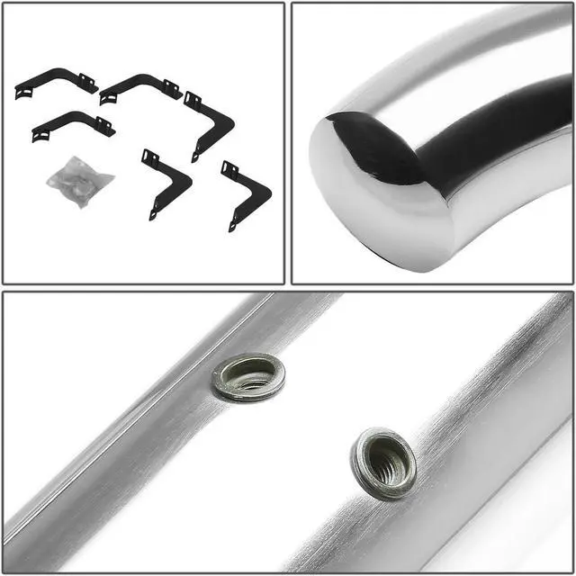 Alt view image 3 of 5 - DNA Motoring STEPB-3-054-SS For 2005 to 2020 Nissan Frontier Crew Cab Stainless Steel 3" Side Step Nerf Bar Running Board Left + Right 06 07 08 09 10 11 12