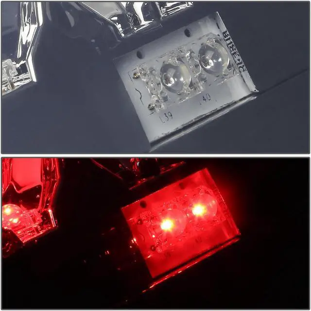 Alt view image 5 of 7 - DNA Motoring TL-DRAM94-LED-CH-SM For 1994 to 2002 Dodge Ram 1500 / 2500 / 3500 Pair of Chrome Housing Smoked Lens LED Tail Brake Lights 95 96 97 98 99 00 01