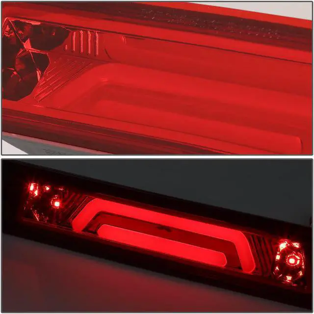 Alt view image 3 of 6 - DNA Motoring 3BL-FM87-3D-LED-RD For 1987 to 1993 Ford Mustang GT / Cobra Hatchback w/Spoiler Rear Center 3D LED Bar Third 3rd Tail Brake Light Chrome/Red 88 89 90 91 92