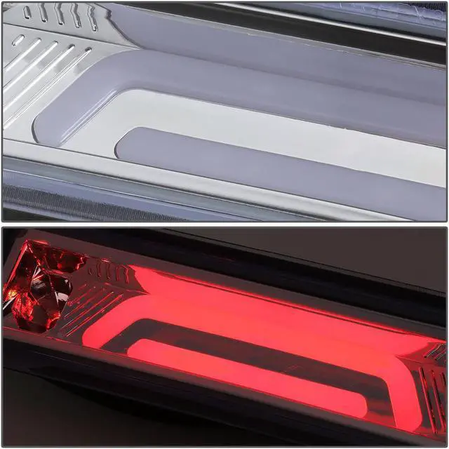 Alt view image 3 of 6 - DNA Motoring 3BL-FM87-3D-LED-CH For 1987 to 1993 Ford Mustang GT / Cobra Hatchback w/Spoiler Rear Center 3D LED Bar Third 3rd Tail Brake Light Chrome Housing 88 89 90 91 92