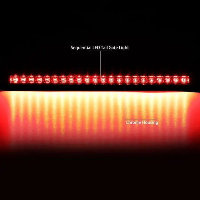 Alt view image 2 of 7 - DNA Motoring TGL-DRAM03-LED-CH-L For 2003 to 2006 Dodge Ram Truck 2500 / 3500 Sequential Chasing LED Tail Gate Third 3rd Brake Light Lamp Bar Clear 04 05