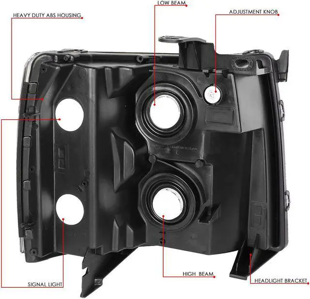 Alt view image 6 of 6 - DNA Motoring HL-OH-CSIL07-CH-AM For 2007 to 2013 Chevy Silverado 1500 2500HD 3500HD Headlight Chrome Housing Amber Corner Headlamp 08 09 10 11 12 Left + Right