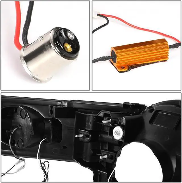 Alt view image 4 of 7 - DNA Motoring HL-LB-FJC07-BK-SM-CL1 For 2007 to 2014 Toyota FJ Cruiser Pair LED DRL+Sequential Turn Signal Front Bumper Headlight Corner Lamps Tinted/Clear 08 09 10 11 12 13