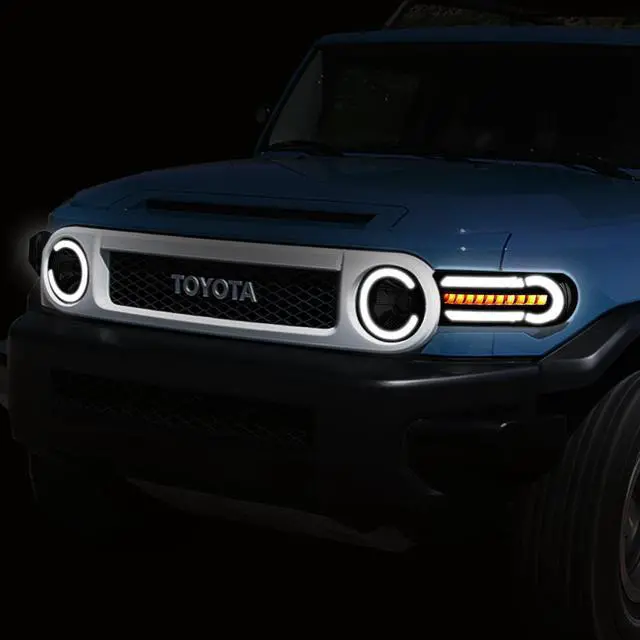 Alt view image 7 of 7 - DNA Motoring HL-LB-FJC07-BK-SM-CL1 For 2007 to 2014 Toyota FJ Cruiser Pair LED DRL+Sequential Turn Signal Front Bumper Headlight Corner Lamps Tinted/Clear 08 09 10 11 12 13