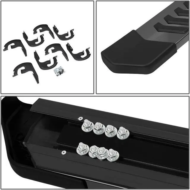 Alt view image 4 of 6 - DNA Motoring STEPB-ZTL-8087-BKSS For 2004 to 2014 Ford F150 Crew Cab Pair 6" Stainless Steel Nerf Step Bar Running Boards 05 06 07 08 09 10 11 12 13