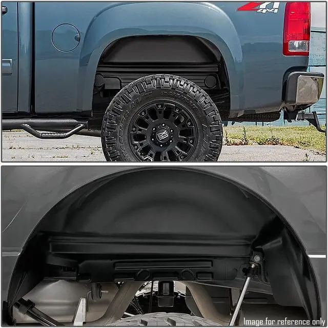 Alt view image 7 of 7 - DNA Motoring ZTL-Y-0041 For 2007 to 2014 Chevy Silverado GMC Sierra 1500 / 2500 HD / 3500 HD Pair Rear Wheel Well Guards Inner Fender Mud Flaps 08 09 10 11 12 13