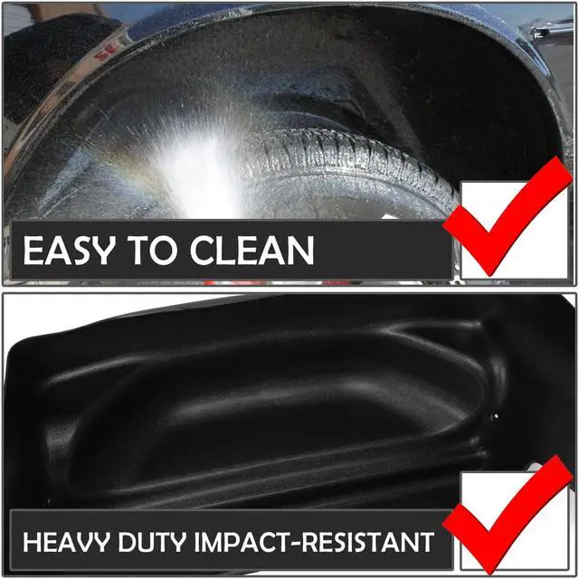 Alt view image 3 of 7 - DNA Motoring ZTL-Y-0041 For 2007 to 2014 Chevy Silverado GMC Sierra 1500 / 2500 HD / 3500 HD Pair Rear Wheel Well Guards Inner Fender Mud Flaps 08 09 10 11 12 13