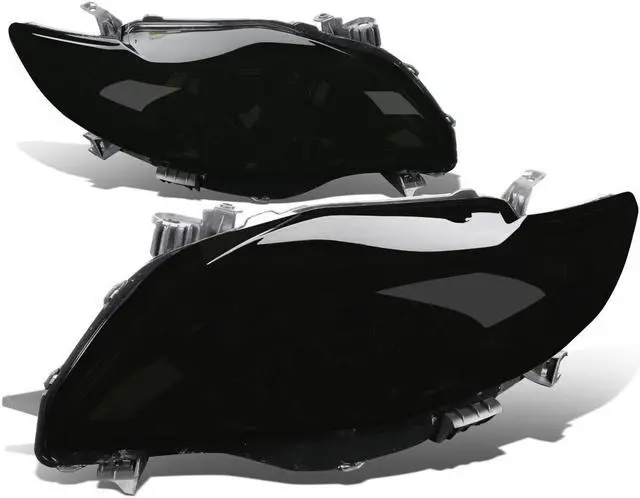 Main image of DNA Motoring HL-OH-TCO09-SM-CL1 For 2009 to 2010 Toyota Corolla 10th Gen Pair Smoked Housing Clear Corner Headlight Headlamps Left + Right