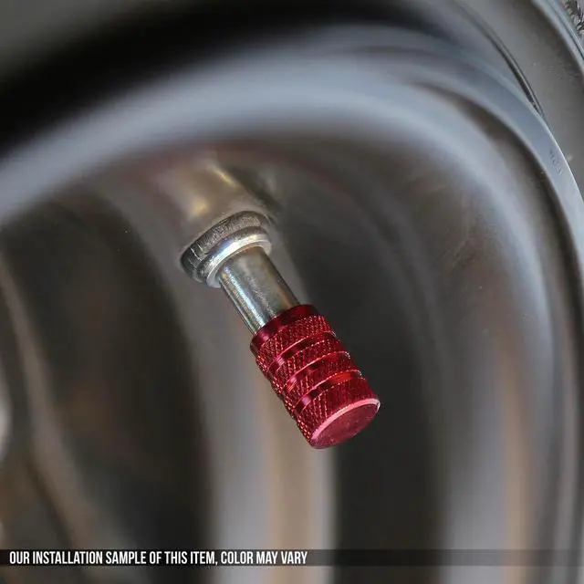 Alt view image 4 of 4 - DNA Motoring VCAP-RT-159-RD Alloy Coated Thread Aluminum Red Chrome Tire Valve Stem Caps (Pack of 4)