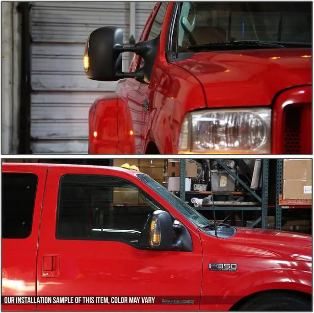 Alt view image 4 of 7 - DNA Motoring MLEDL-003-BK-AM For 2000 to 2007 Ford Super Duty / Excursion Black Housing Towing Side Mirror Turn Signal Light (Amber LED) 01 02 03 04 05 06