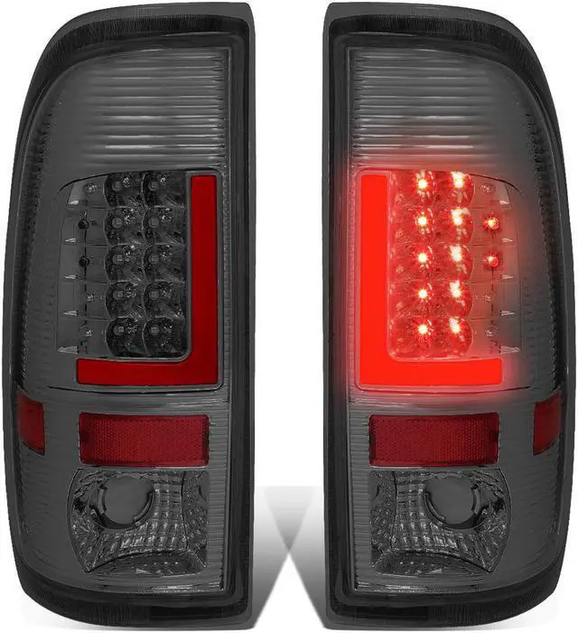 Main image of DNA Motoring TL-F15097-LED-RD3D-CH-SM For 1997 to 2007 Ford F150 / Super Duty Styleside Pair of Red 3D LED Bar Tail Brake Lights (Chrome Housing Smoked Lens)