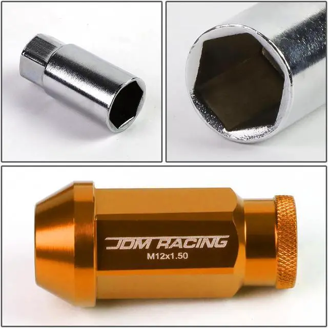 Alt view image 5 of 6 - DNA Motoring LG-T777-15-OR 20-Piece M12 x 1.5 Extended Aluminum Alloy Wheel Lug Nuts+Adapter Key (Orange)