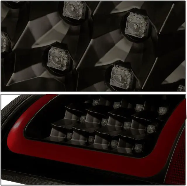 Alt view image 4 of 7 - DNA Motoring TL-DRAM05-LED-RD3D-BK-SM For 2002 to 2006 Dodge Ram 3rd Gen Pair of Red 3D LED Bar Black Housing Smoked Lens Brake Tail Lights 03 04 05
