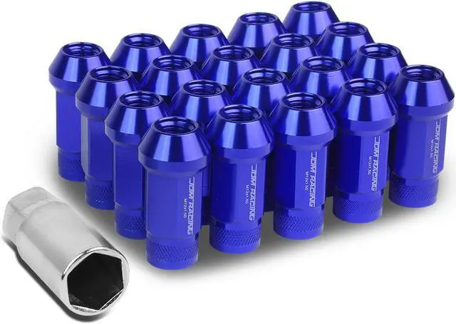 Main image of DNA Motoring LN-ZTL-9026-15-BL 20-Piece M12 x 1.5 Aluminum Alloy Wheel Lug Nuts +1 X Deep Drive Extension (Blue)