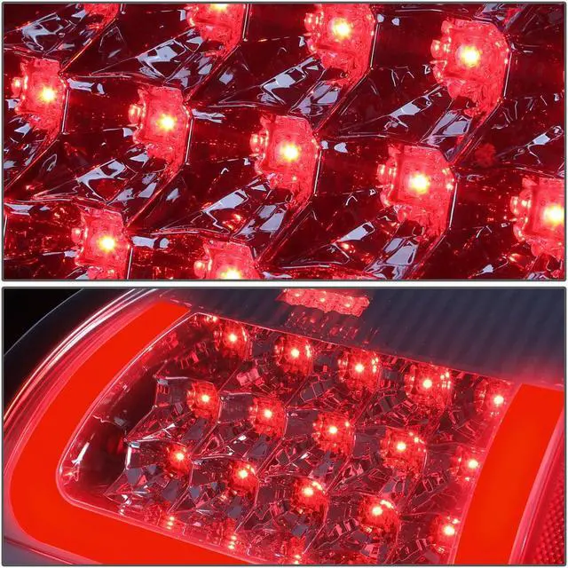 Alt view image 3 of 7 - DNA Motoring TL-DRAM07-LED-RD3D-CH-SM For 2007 to 2009 Dodge Ram Pickup 3rd Gen Pair of 3D Red LED Bar Chrome Housing Smoked Lens Brake Tail Lights 08