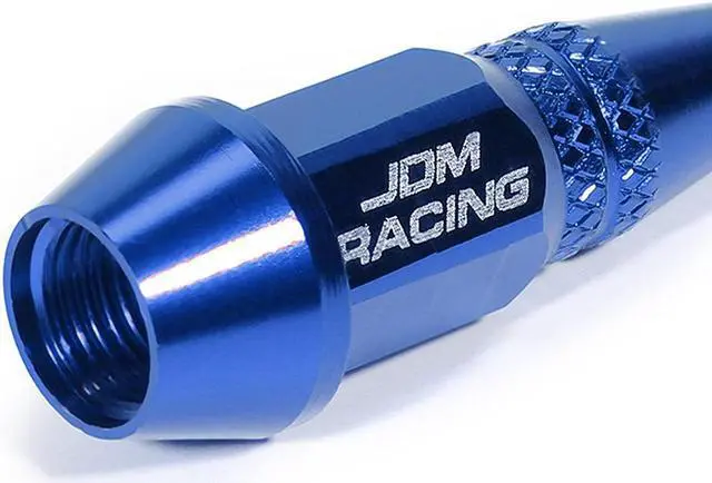 Alt view image 3 of 5 - DNA Motoring VCAP-ZTL-9007-BL 45mm Anodized Aluminum Spike Style Blue Tire Valve Stem Caps (Pack of 4)