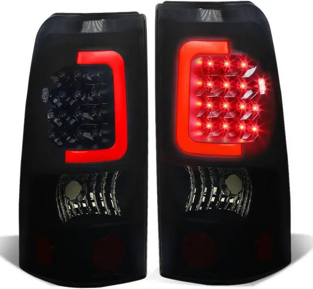 Main image of DNA Motoring TL-CSIL99-LED-RD3D-BK-SM For 1999 to 2003 Chevy Silverado / GMC Sierra Pair of 3D LED Tail Brake Lights (Black Housing Smoked Lens) 00 01 02