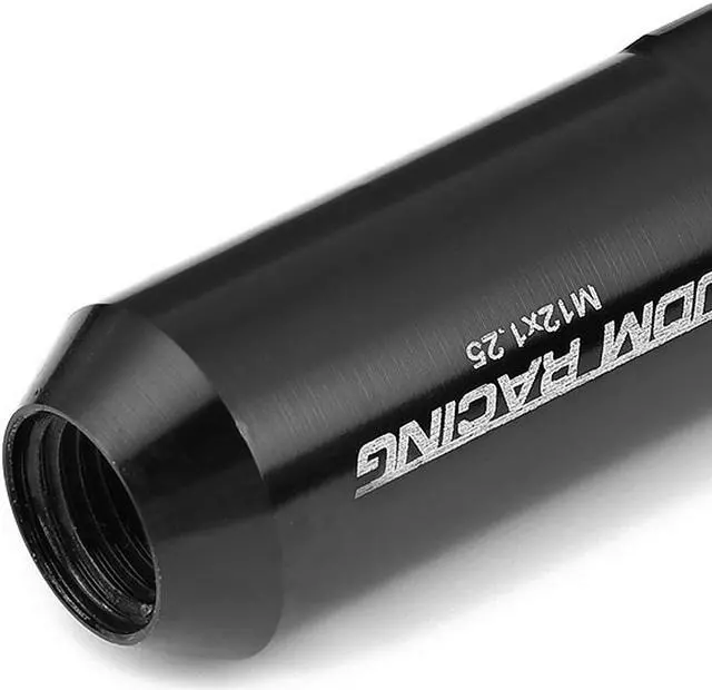 Alt view image 3 of 5 - DNA Motoring LG-T888-125-BK 20-Piece M12 x 1.25 Aluminum Alloy Wheel Lug Nuts + Deep Drive Extension (Black)