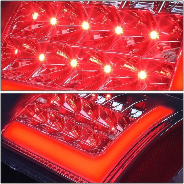 Alt view image 3 of 7 - DNA Motoring TL-F15097-LED-RD3D-CH-SM For 1997 to 2007 Ford F150 / Super Duty Styleside Pair of Red 3D LED Bar Tail Brake Lights (Chrome Housing Smoked Lens)