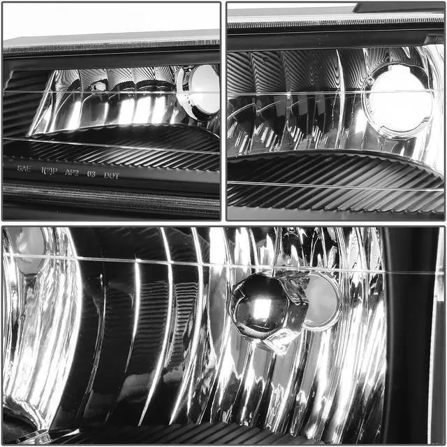 Alt view image 2 of 11 - DNA Motoring HL-OH-CCOL044P-BK-CL1 For 04-12 Chevy Colorado / GMC Canyon Pair of Headlight & Bumper Light (Black Housing Clear Corner) 05 06 07 08 09 10 11