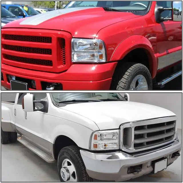 Alt view image 7 of 7 - DNA Motoring HL-OH-FSUPER05-CH-AM For 2005 to 2007 Ford F250 F350 F450 F550 Super Duty Headlight Chrome Housing Clear Corner Headlamp 06 Left + Right