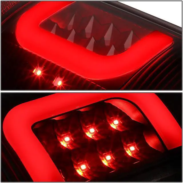 Alt view image 3 of 7 - DNA Motoring TL-F15097-LED-RD3D-BK-SM-G2 For 1997 to 2004 Ford F150 -07 F250 F350 F450 F550 Black Housing Smoked Lens Red 3D LED Tail Lights