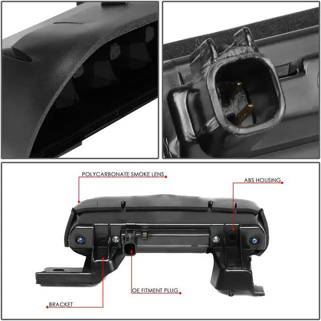 Alt view image 4 of 5 - DNA Motoring 3BL-FFLEX12-LED-BK-SM For 2012 to 2018 Ford Flex LED 3rd Third Tail Brake Light Rear Stop Lamp Smoked Lens 13 14 15 16 17