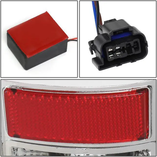 Alt view image 6 of 7 - DNA Motoring TL-GMCSIE07-LED-3D-CH-CL For 2007 to 2014 GMC Sierra Pair Chrome Housing 3D LED Bar Tail Light Rear Brake Lamps