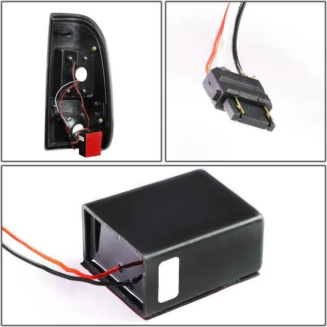 Alt view image 6 of 7 - DNA Motoring TL-F15097-LED-RD3D-BK-SM-G2 For 1997 to 2004 Ford F150 -07 F250 F350 F450 F550 Black Housing Smoked Lens Red 3D LED Tail Lights