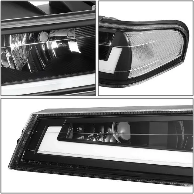 Alt view image 4 of 7 - DNA Motoring HL-LB-CCOL044P-BK-CL1 For 2004 to 2012 Chevy Colorado GMC Canyon Pair Black Housing Clear Corner LED DRL Headlight Bumper Lamps 05 06 07 08 09 10 11