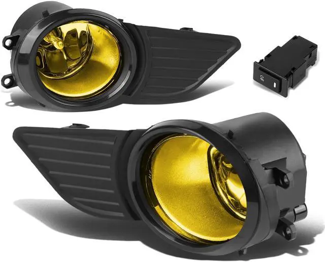 Main image of DNA Motoring FL-ZTL-220-AM For 2011 to 2017 Toyota Sienna Pair Driving Bumper Fog Light Lamp+Bezel+Switch Black Ring Amber Lens 12 13 14 15 16