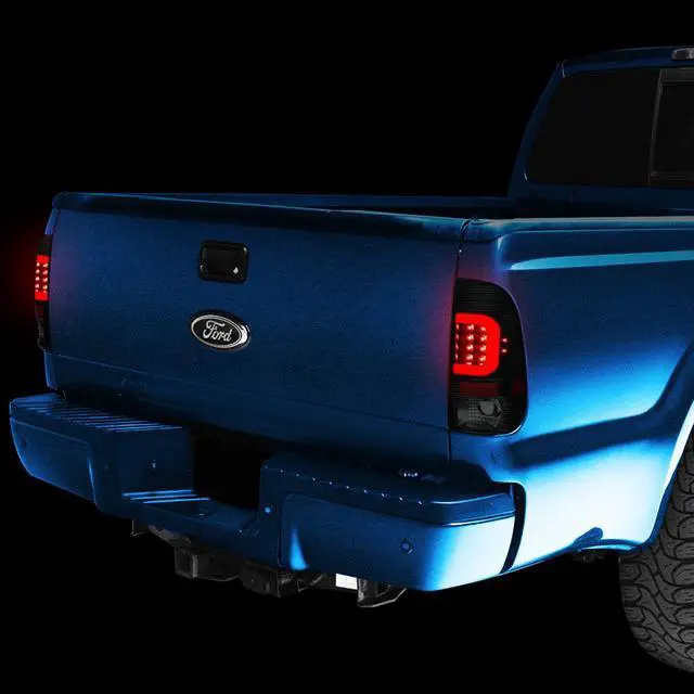 Alt view image 7 of 7 - DNA Motoring TL-F15097-LED-RD3D-BK-SM-G2 For 1997 to 2004 Ford F150 -07 F250 F350 F450 F550 Black Housing Smoked Lens Red 3D LED Tail Lights