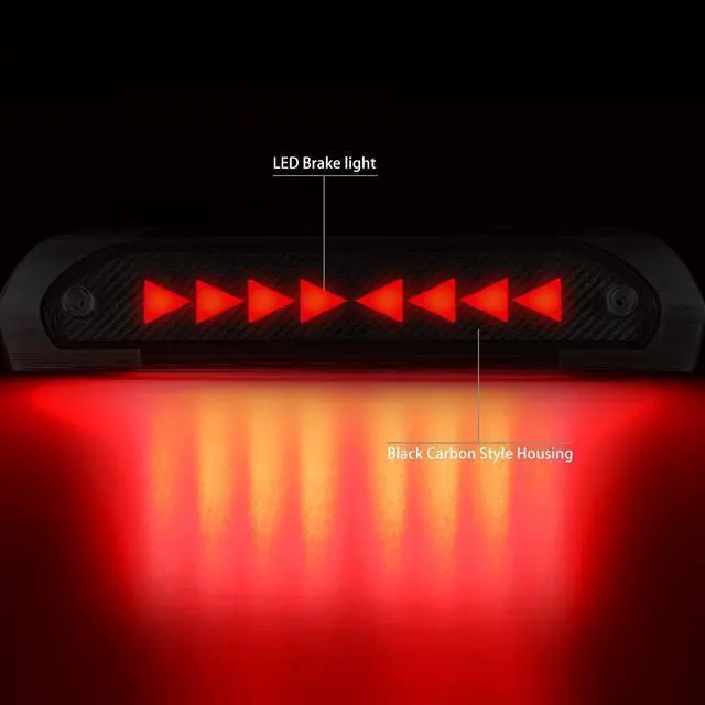 Alt view image 2 of 7 - DNA Motoring 3BL-DRM02-3D-T4-LED-BK For 2002 to 2009 Dodge Ram 1500 2500 3500 Sequential LED Triangle Style Signal Tail Center 3rd Third Brake Light 03 04 05 06 07 08