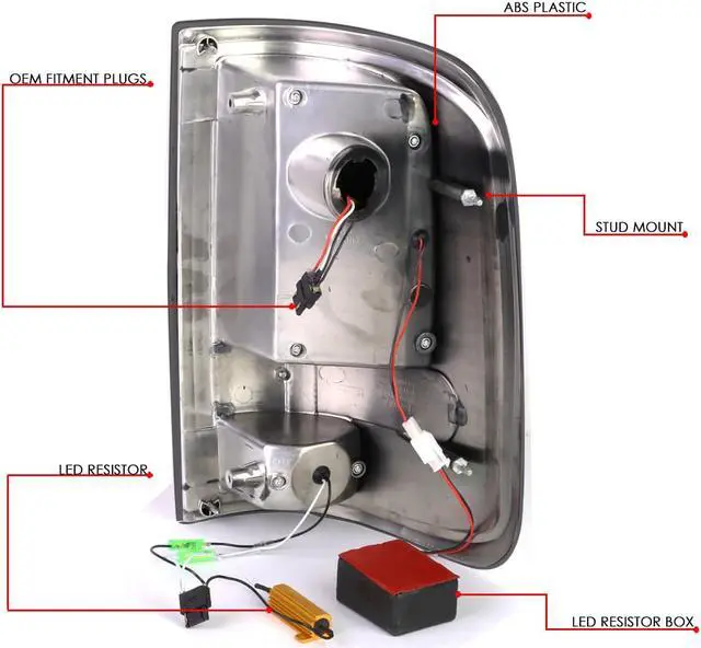 Alt view image 6 of 7 - DNA Motoring TL-F15004-LED-CH-SM For 2004 to 2008 Ford F150 / Lobo 2Pcs Chrome Housing Smoked Lens Full LED Tail Light Brake / Reverse Lamps