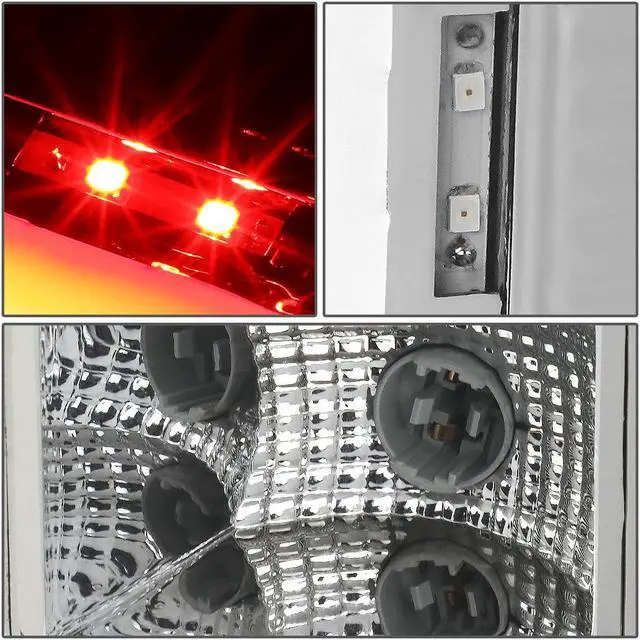 Alt view image 5 of 7 - DNA Motoring TL-GMCSIE07-LED-3D-CH-CL For 2007 to 2014 GMC Sierra Pair Chrome Housing 3D LED Bar Tail Light Rear Brake Lamps