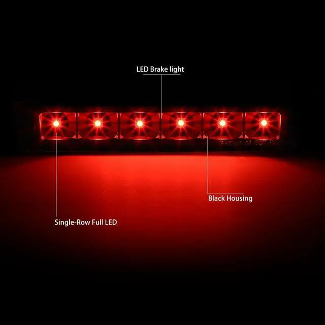 Alt view image 2 of 5 - DNA Motoring 3BL-FFLEX12-LED-BK For 2012 to 2018 Ford Flex LED 3rd Third Tail Brake Light Rear Stop Lamp Black Housing 13 14 15 16 17