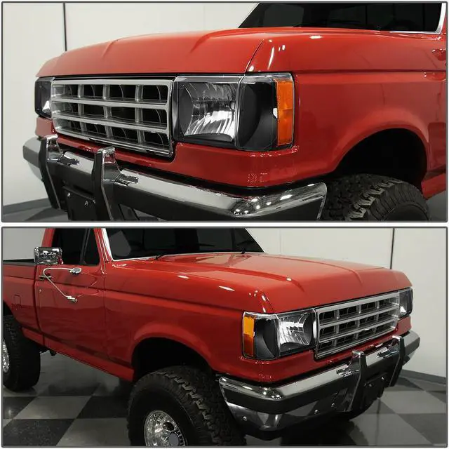 Alt view image 7 of 7 - DNA Motoring HL-OH-F15087-BK-AM For 1987 to 1991 Ford F150 F250 F350 Bronco Pair Factory Style Headlight Corner Lamps Black Housing Amber Side 88 89 90