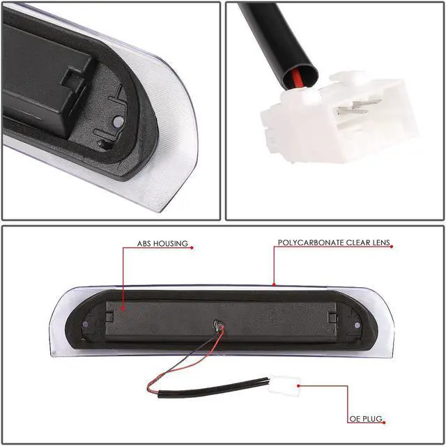 Alt view image 6 of 7 - DNA Motoring 3BL-DRM02-3D-T4-LED-BK For 2002 to 2009 Dodge Ram 1500 2500 3500 Sequential LED Triangle Style Signal Tail Center 3rd Third Brake Light 03 04 05 06 07 08