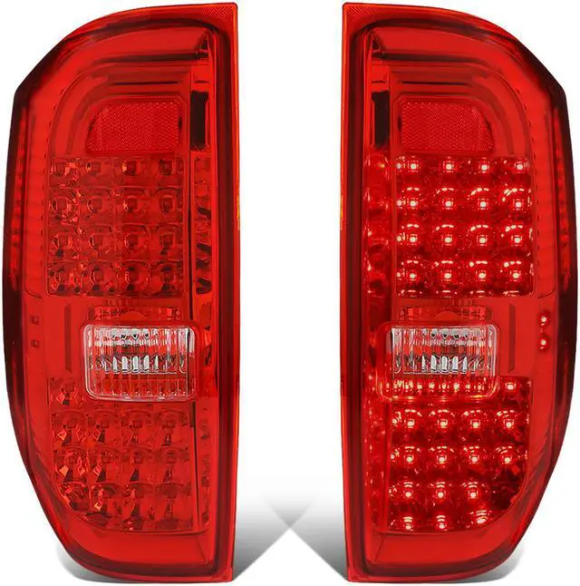 Main image of DNA Motoring TL-TTU15-LED-CH-RD For 2014 to 2018 Tundra Pair Red Housing Full LED Tail Light Brake / Reverse Lamps