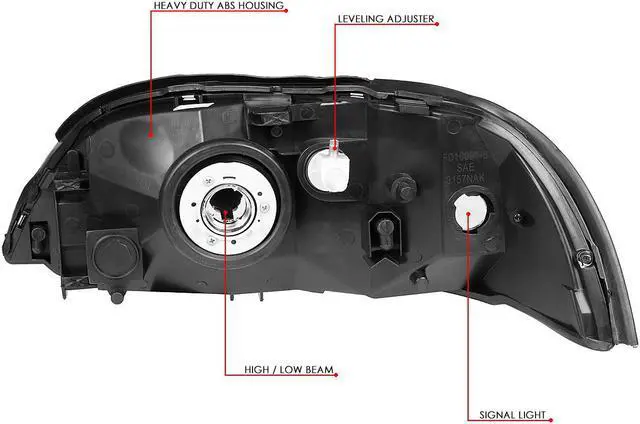 Alt view image 6 of 7 - DNA Motoring HL-OH-032-SM-CL1 For 1999 to 2003 Ford Windstar Headlight Smoked Housing Clear Corner Headlamp 00 01 02 Left + Right