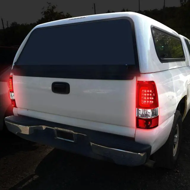 Alt view image 7 of 7 - DNA Motoring TL-CSIL03-LED-RD3D-CH-RD For 1999 to 2006 Silverado / Sierra Fleetside Pair of 3D LED Rear Tail Brake Lights (Chrome Housing Red Lens) 01 02 03 04 05