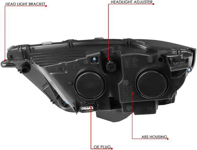 Alt view image 6 of 7 - DNA Motoring HL-OH-FEDG15-BK-AM For 2015 to 2018 Ford Edge Factory Style Black Housing Amber Corner Projector Front Driving Headlight Headlamp 16 17