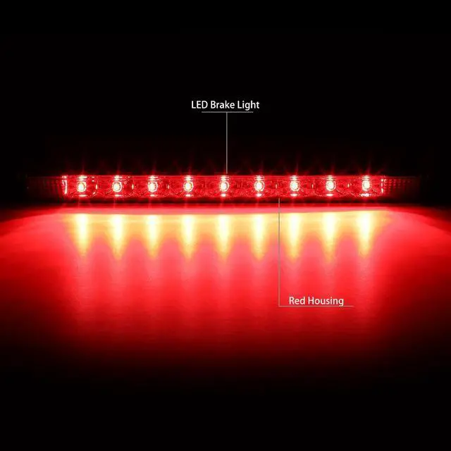 Alt view image 2 of 5 - DNA Motoring 3BL-TRAV16-LED-RD For 2013 to 2018 Toyota Rav4 / 2010 to 2019 Lexus GX460 Full LED 3rd Third Tail Brake Light Lamp Red Housing 11 12 14 15 16 17